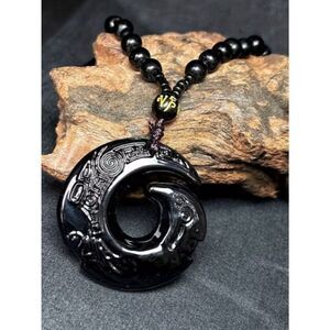 Black Obsidian Necklace Shield of Protection Balance your Aura Clarity & Style